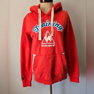 Le Coq Sportif Orange Training Hoodie. Size Medium